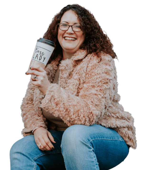 Jacqueline Kent in Nottingham smiling with coffee